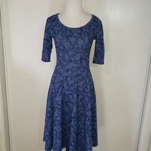 LuLaRoe Nicole Style Dress With Birds, Size Small